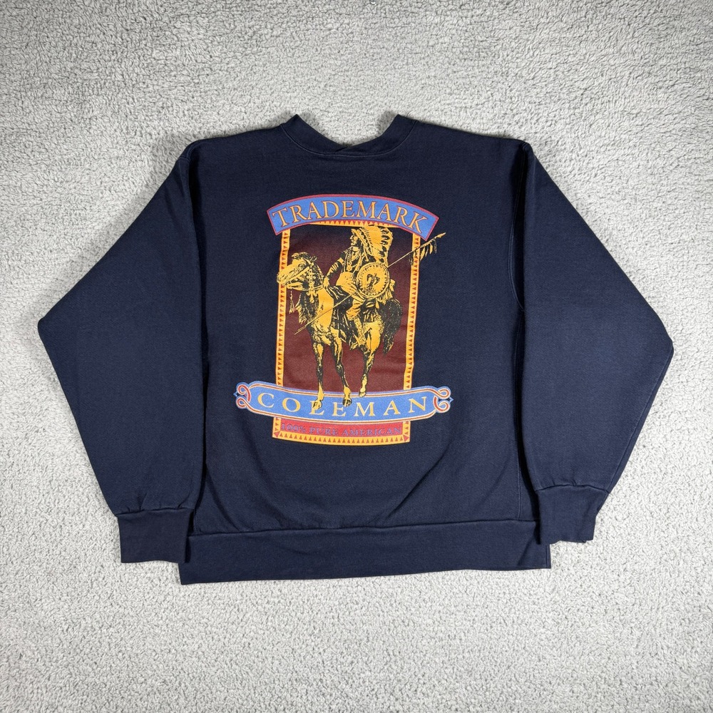 Vintage 90s Coleman Outdoors Trademark Sweatshirt Large Pure American